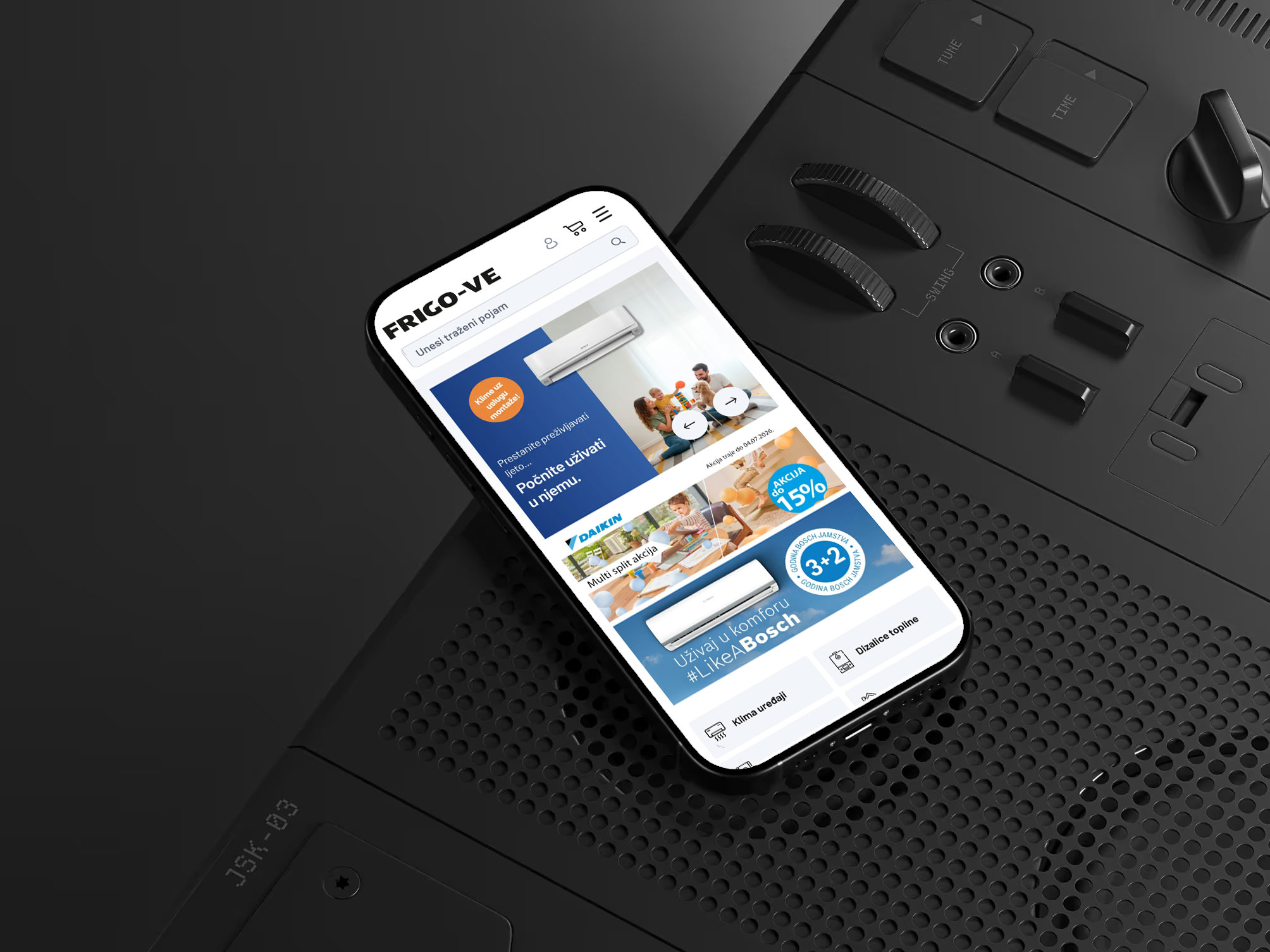 Project homepage shown on mobile phone mockup